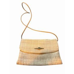Tan Woven Cloth Bag Women's Shoulder Bag Vintage